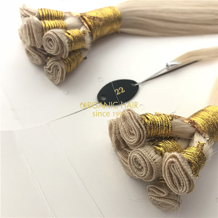 Hand tied weft  hair extension Russian hair #22color X65